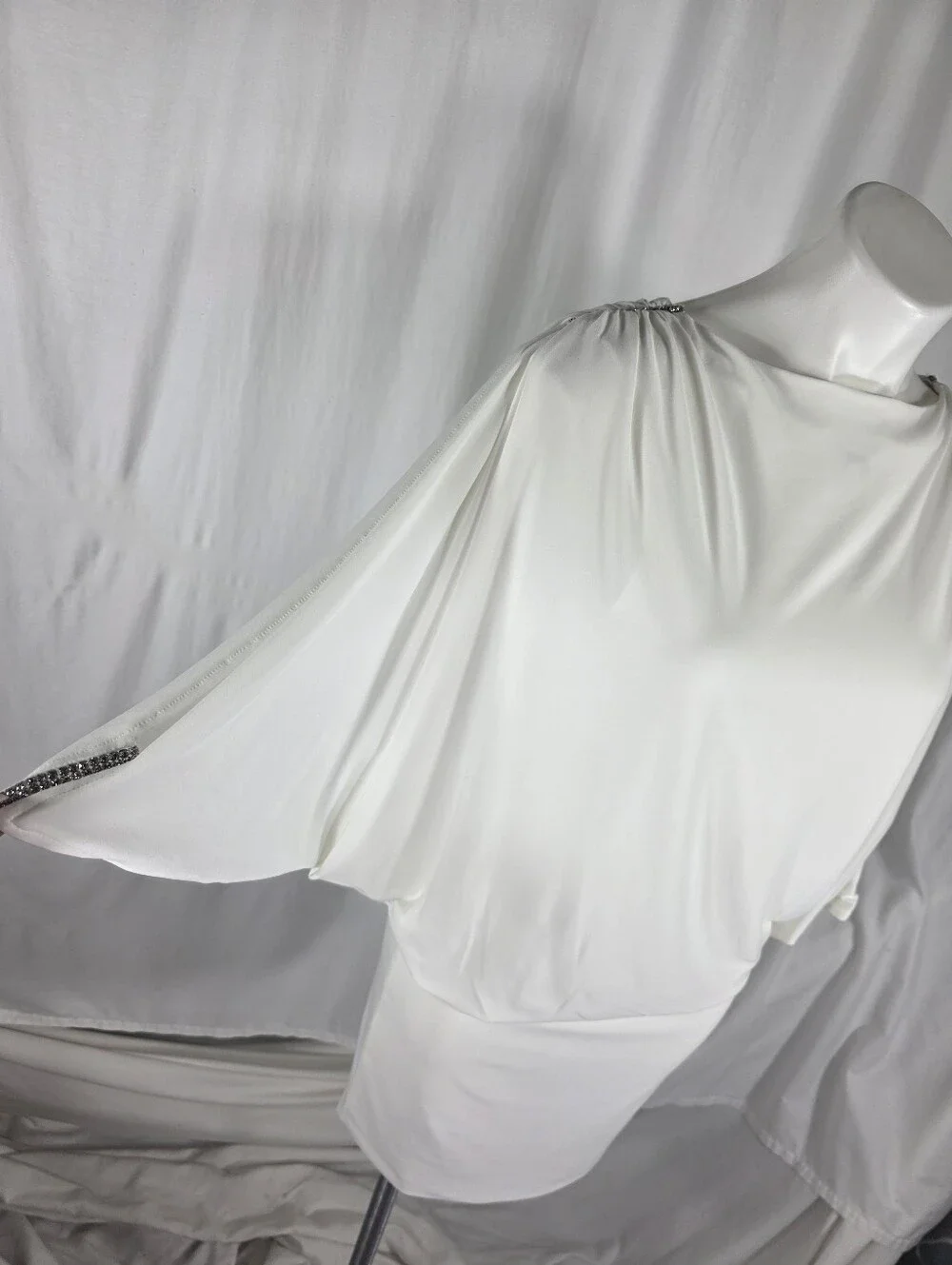 Vintage Caché Rhinestone Cold-Shoulder Mini Dress — Size Medium Y2K Bridal
